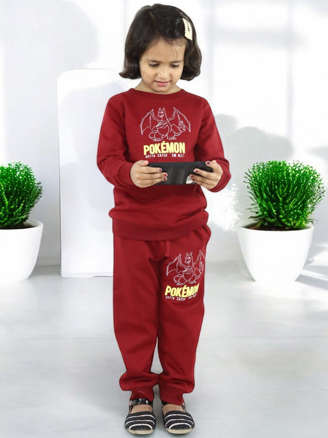 Kids Cave Girls Pokemon Printed Sweatshirt & Joggers