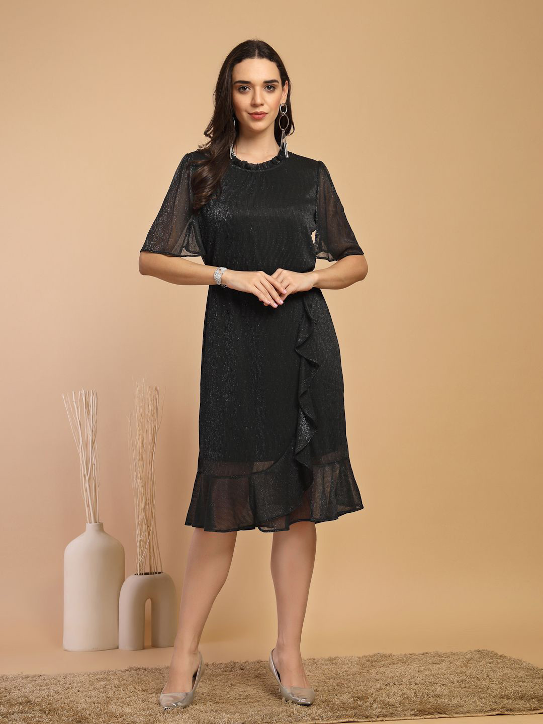 Gipsy Woman Ruffles Sheath Midi Dress