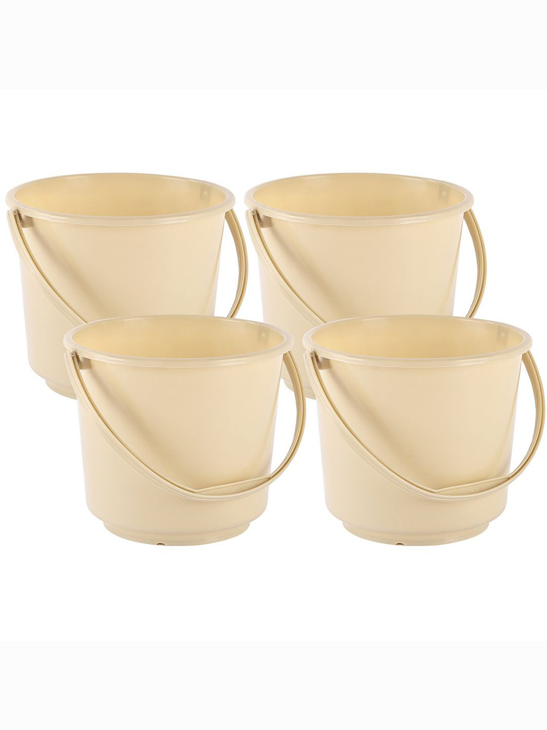 Kuber Industries Beige 4 Pieces Multi Purpose Small Bucket- 5ltr