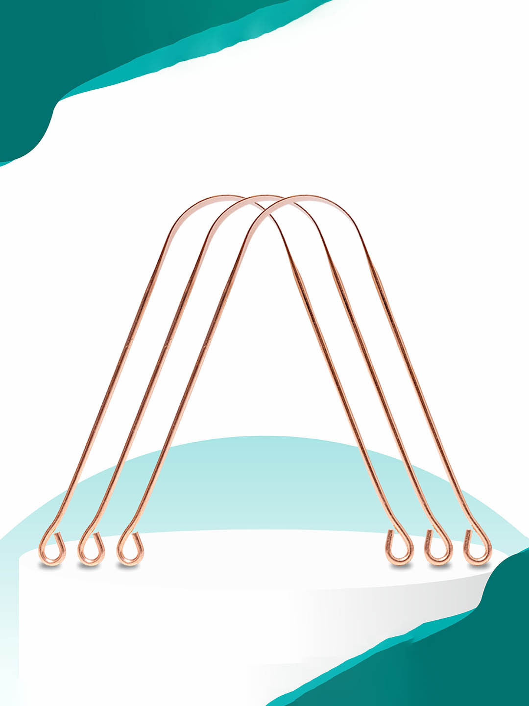 Nurpi Set Of 3 Copper Minda Tongue Cleaner For Oral Health & Reduces Bad Breath