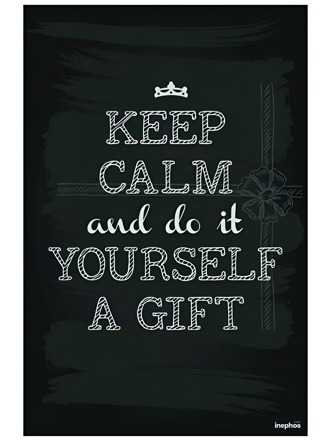 Inephos Black & Grey Keep Calm Vinyl Photograph Poster