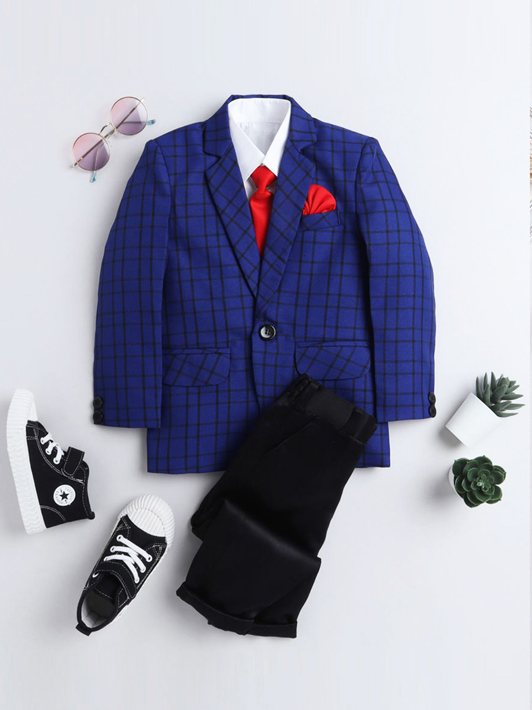 Jeetethnics Single-Breasted Four Piece Formal Suit