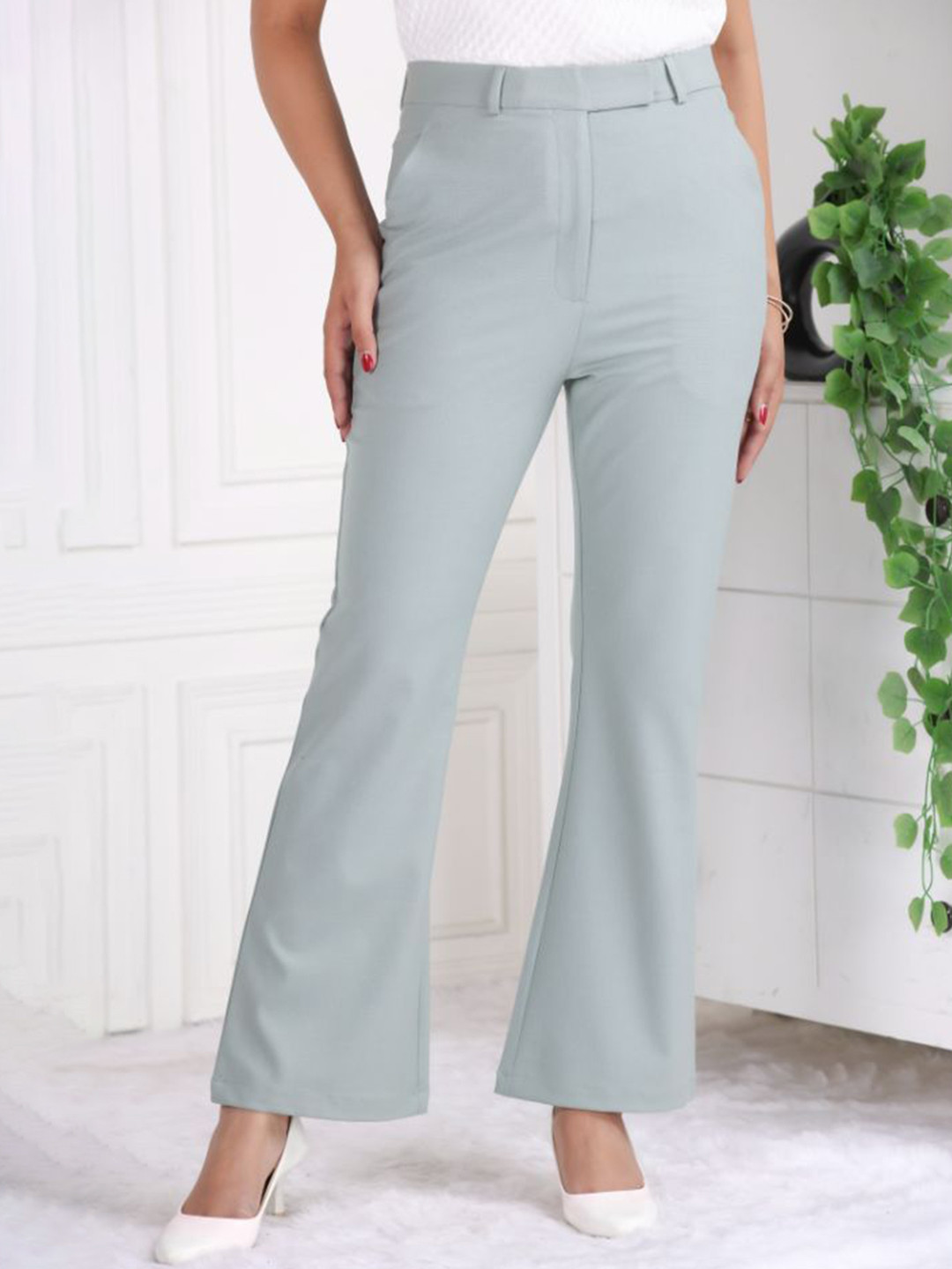 Mlada Women Original Flared High-Rise Easy Wash Trousers