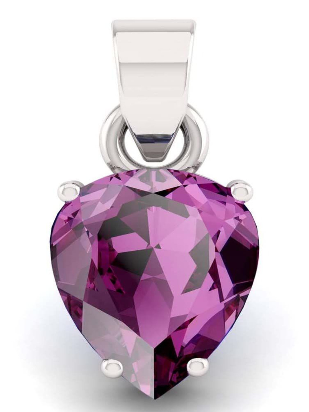 LMDPRAJAPATIS Silver-Plated Oval Amethyst Pendant
