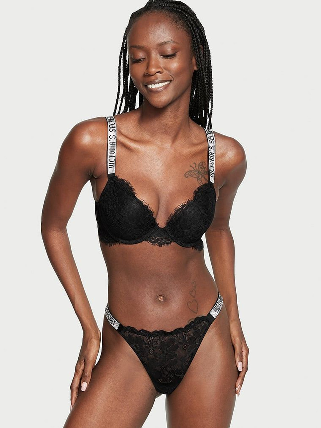 Victoria's Secret Very Sexy Bombshell Shine Strap Lace Thong Panty