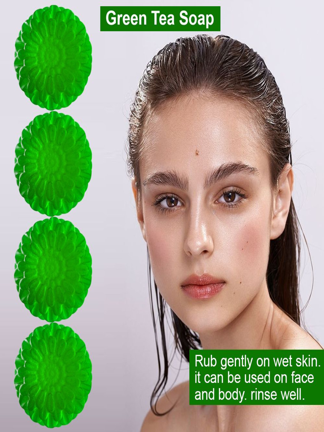 GROOVY Set Of 4 Cucumber Cool Green Tea Bath Bar- 100 g Each