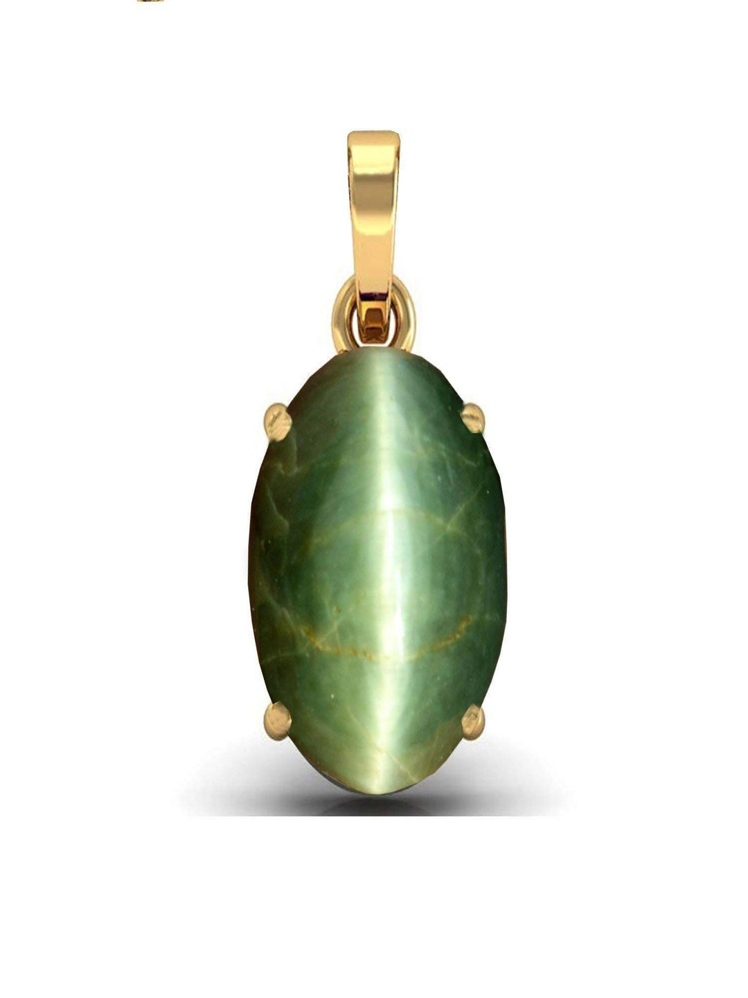 LMDPRAJAPATIS Unisex Gold-Plated Gemstone Studded Oval Shaped Pendant