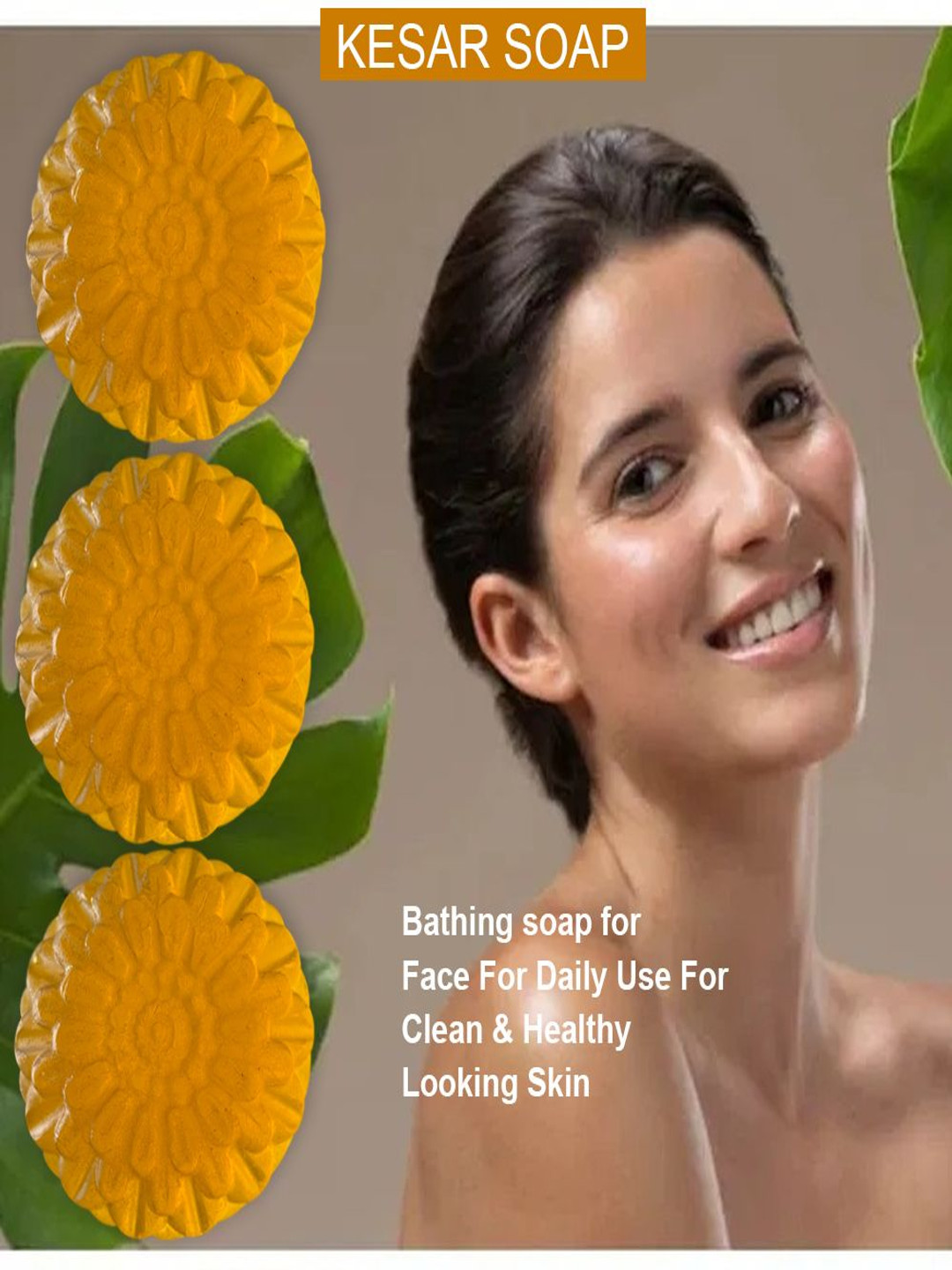 GROOVY Set Of 3 Peppermint Power Kesar Bathing Bar- 100 g Each