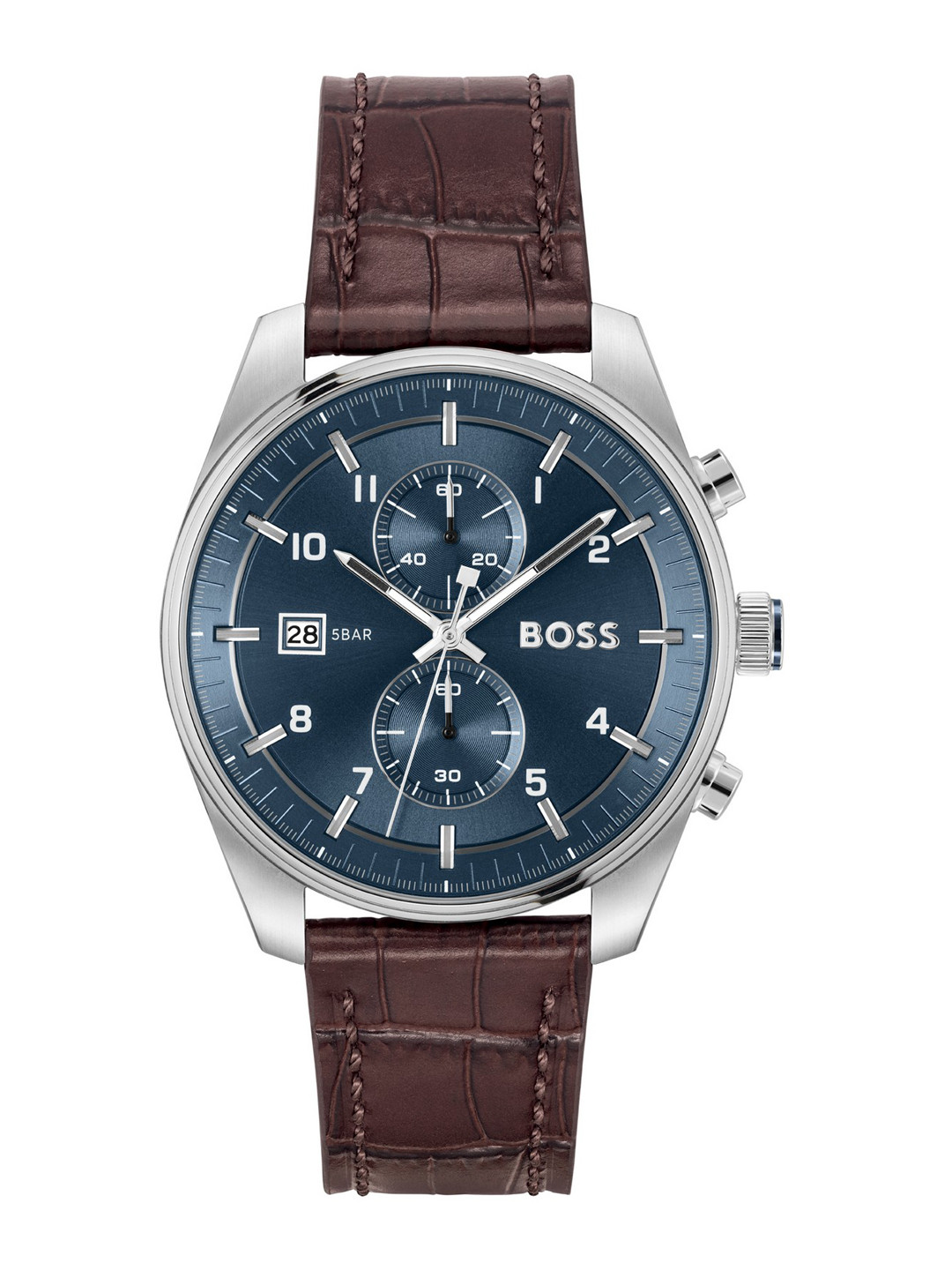 BOSS Men Leather Textured Straps Analogue Watch 1514194