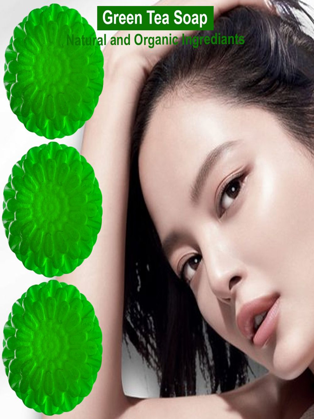 GROOVY Set Of 3 Green Tea Bathing Soap - 100 g Each