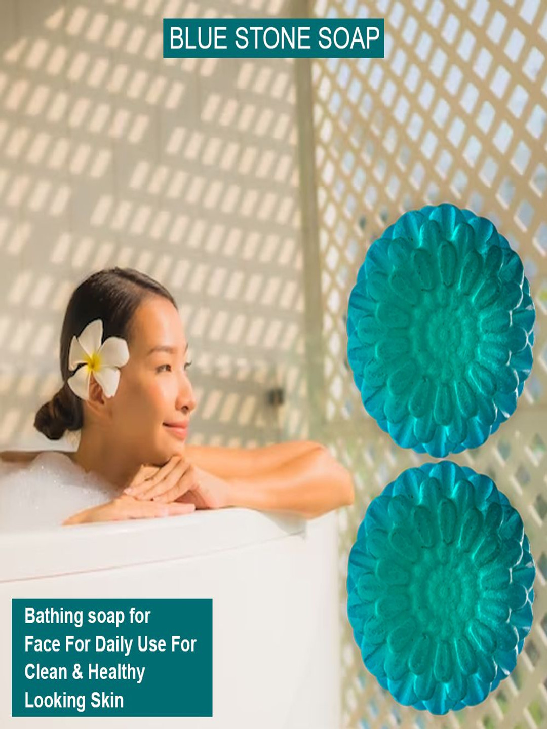 GROOVY Set Of 2 Cool Germ Protection Blue Stone Bathing Soap- 100 g Each