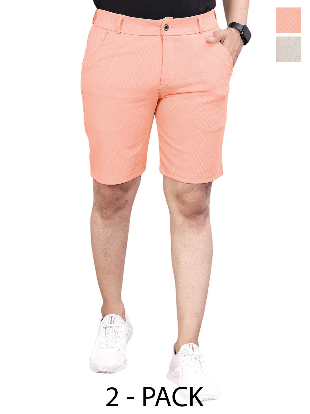 INDICLUB Men Pack of 2 Running Chino Shorts