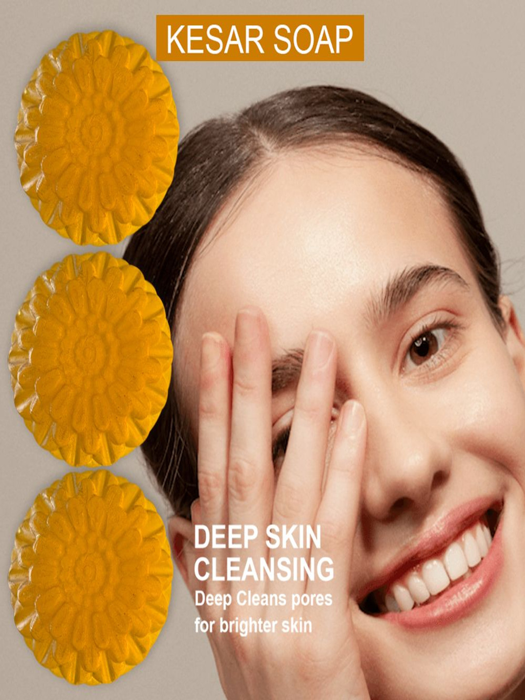 GROOVY Set Of 3 Grape Goodness Kesar Bathing Bar- 100 g Each