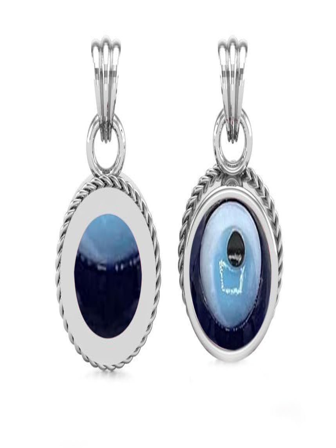 LMDPRAJAPATIS Silver-Plated Evil Eye Oval Pendant