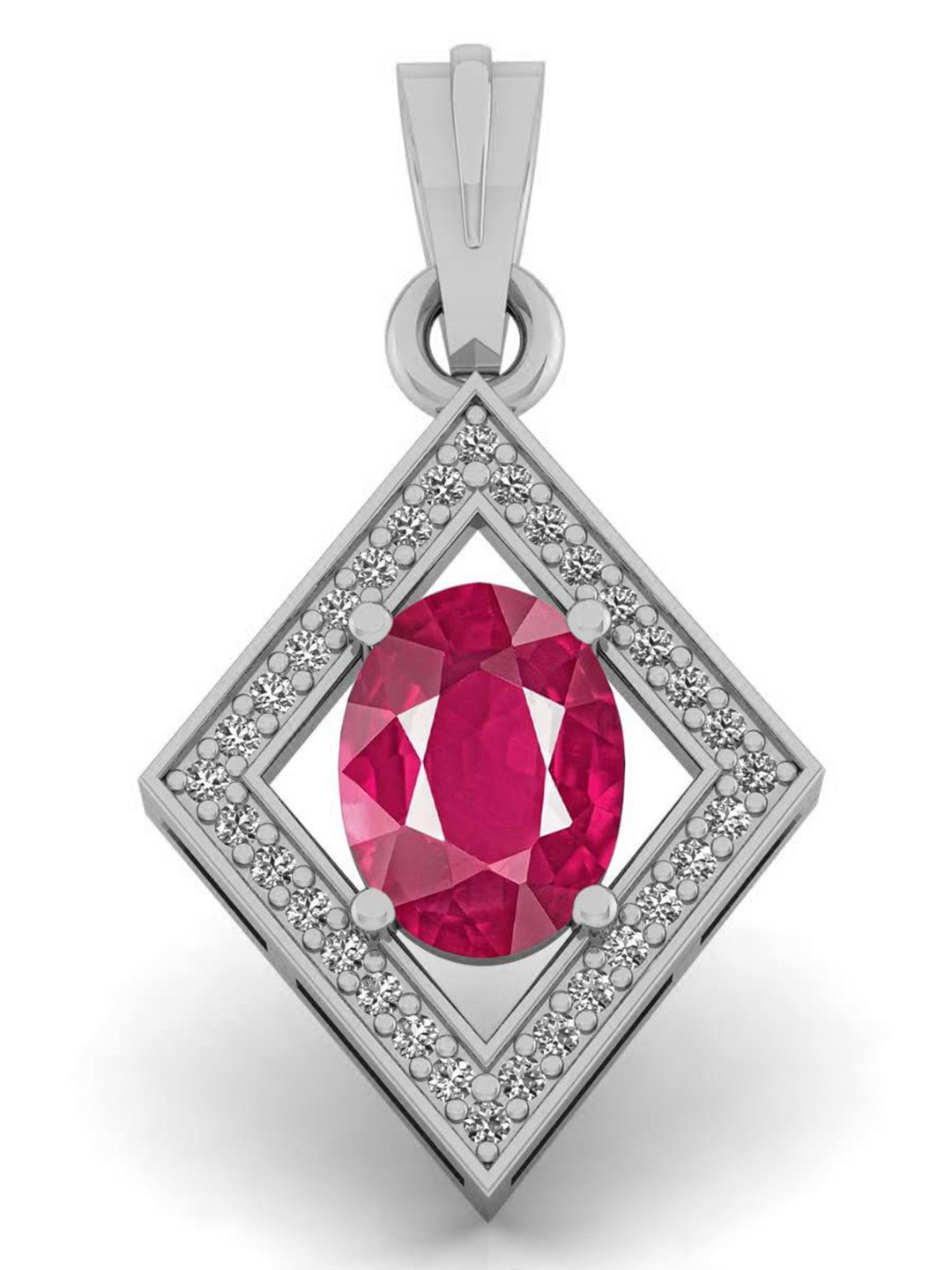 LMDPRAJAPATIS Silver-Plated Diamond Shaped Pendants