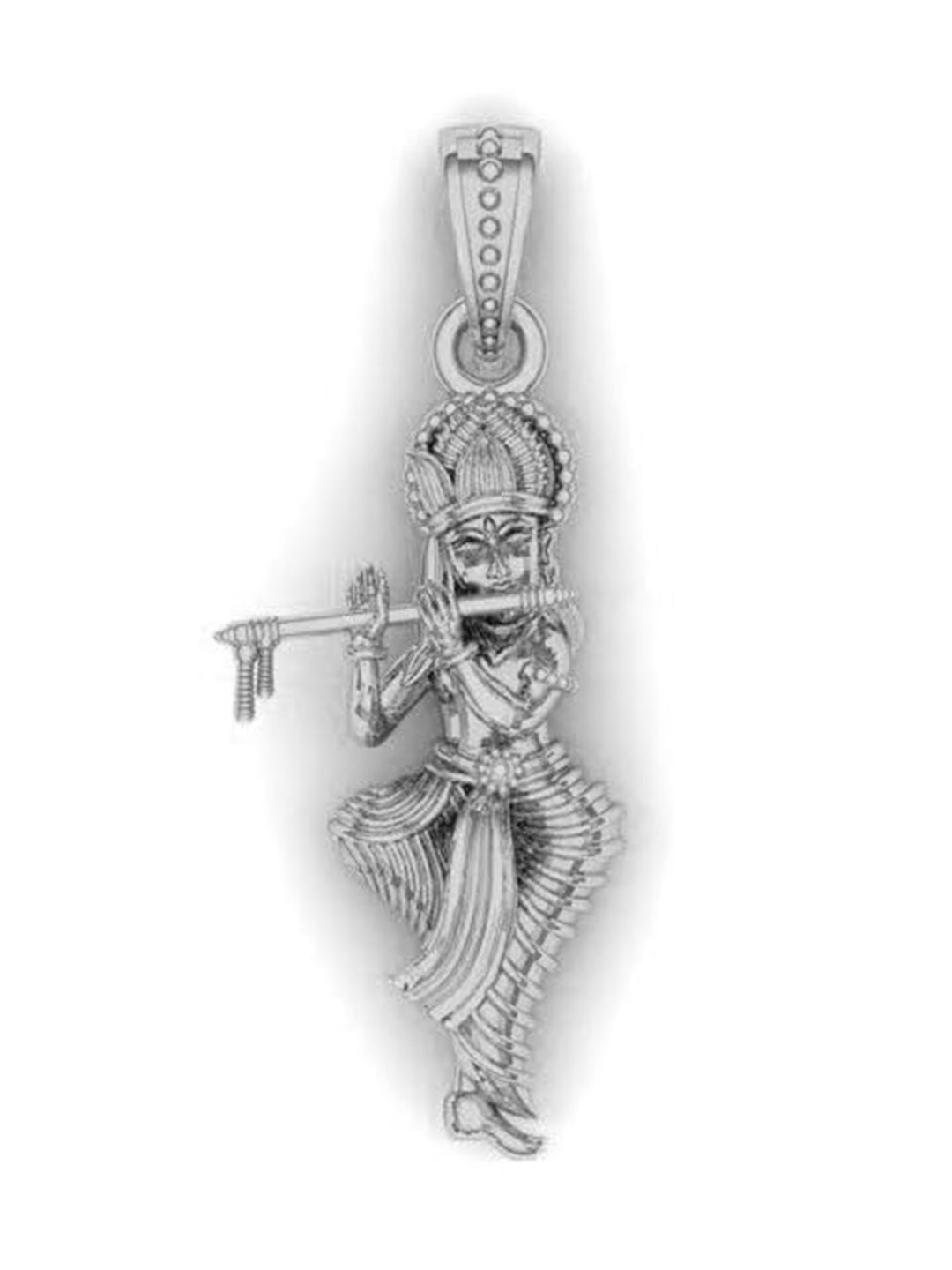 LMDPRAJAPATIS 92.5 Sterling Silver Krishna Holding Flute Pendant