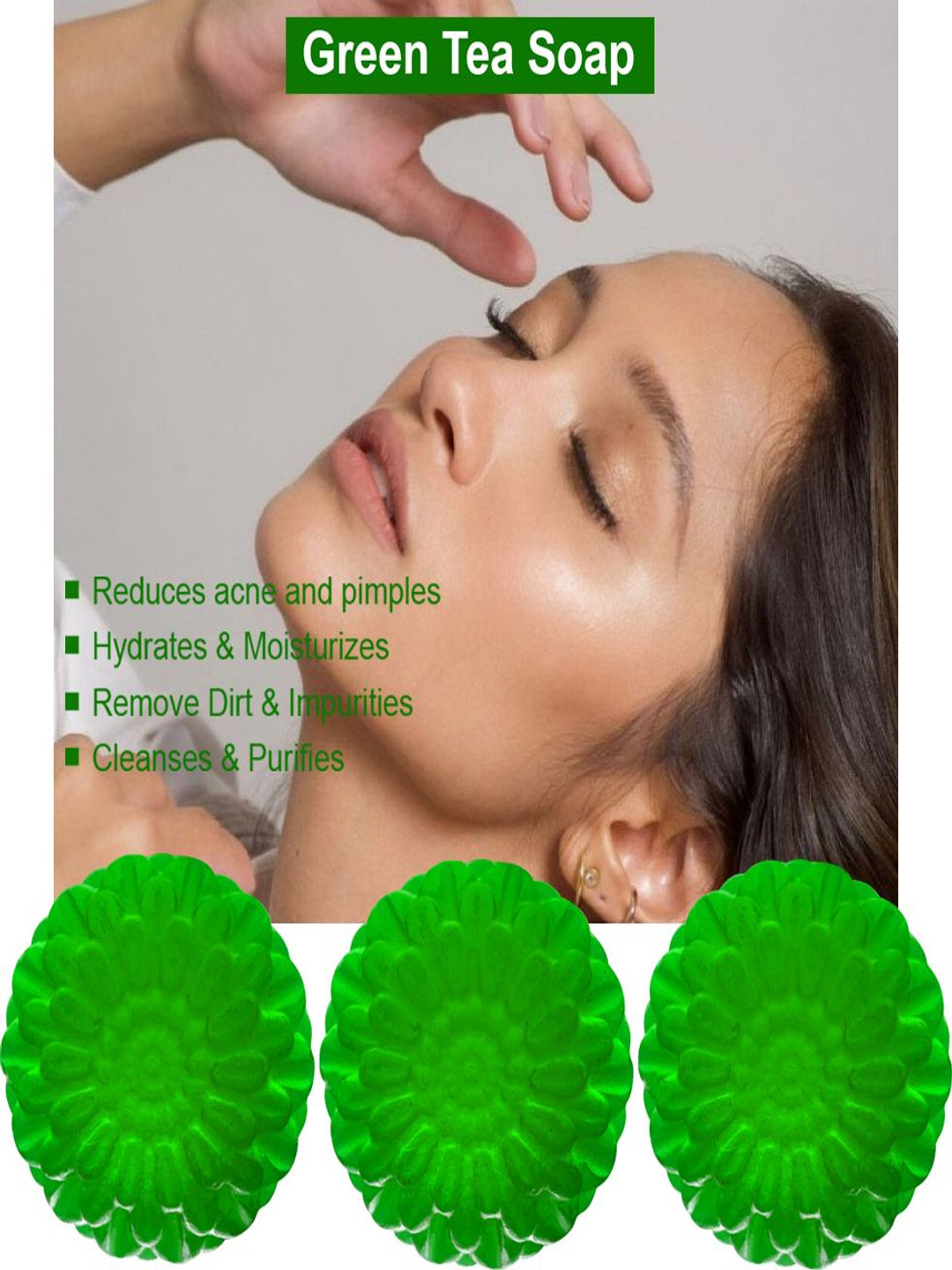 GROOVY Set Of 3 Kiwi Kiss Green Tea Bath Bar - 100 g Each