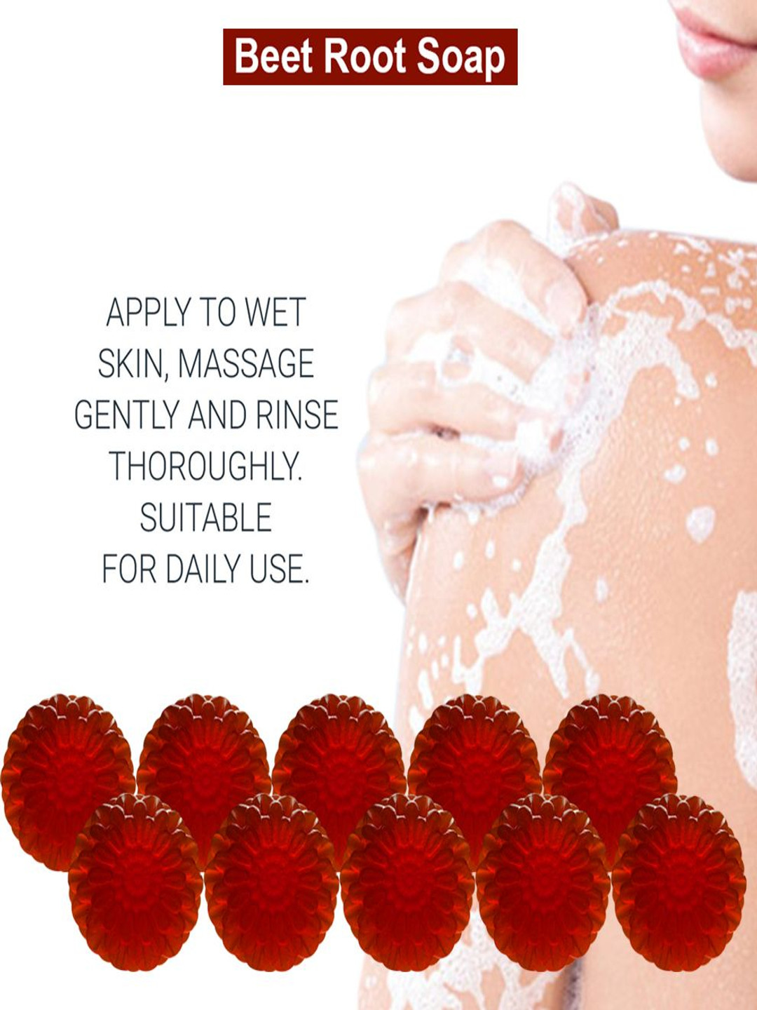 GROOVY Set Of 10 Beet Root Bath Bar - 100 g Each