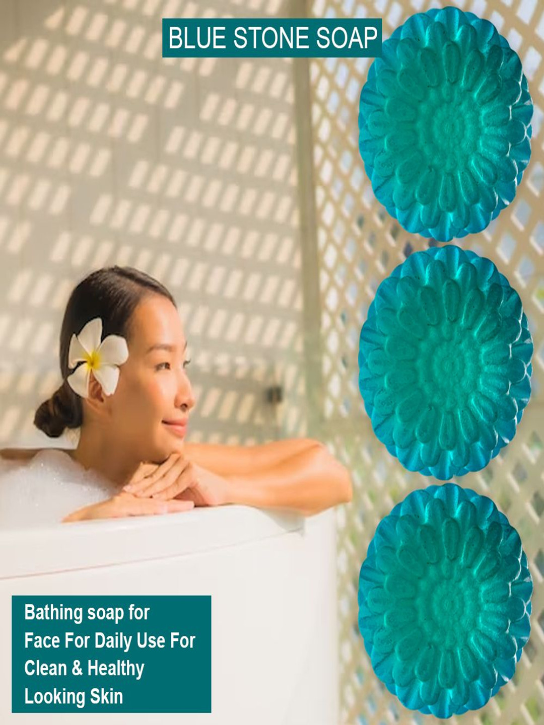 GROOVY Set Of 3 Blue Stone Soap - 100 g Each