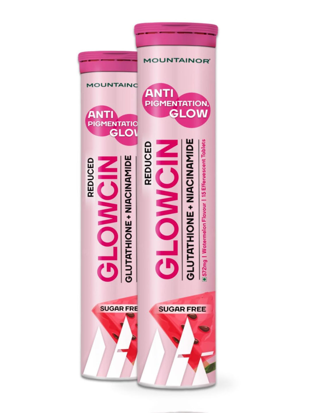 MOUNTAINOR Set Of 2 Glowcin Effervescent With Glutathione & Niacinamide - 15 Tablets Each
