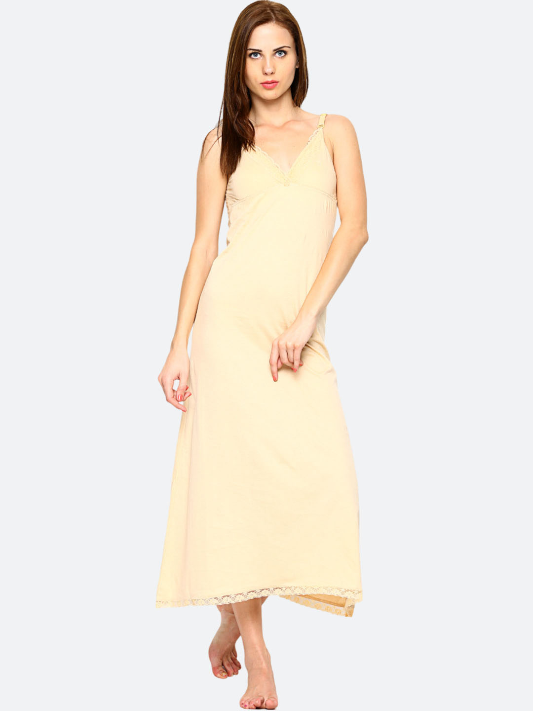 RedRose Cotton Sleeveless Full Length Maxi Nighty Slip