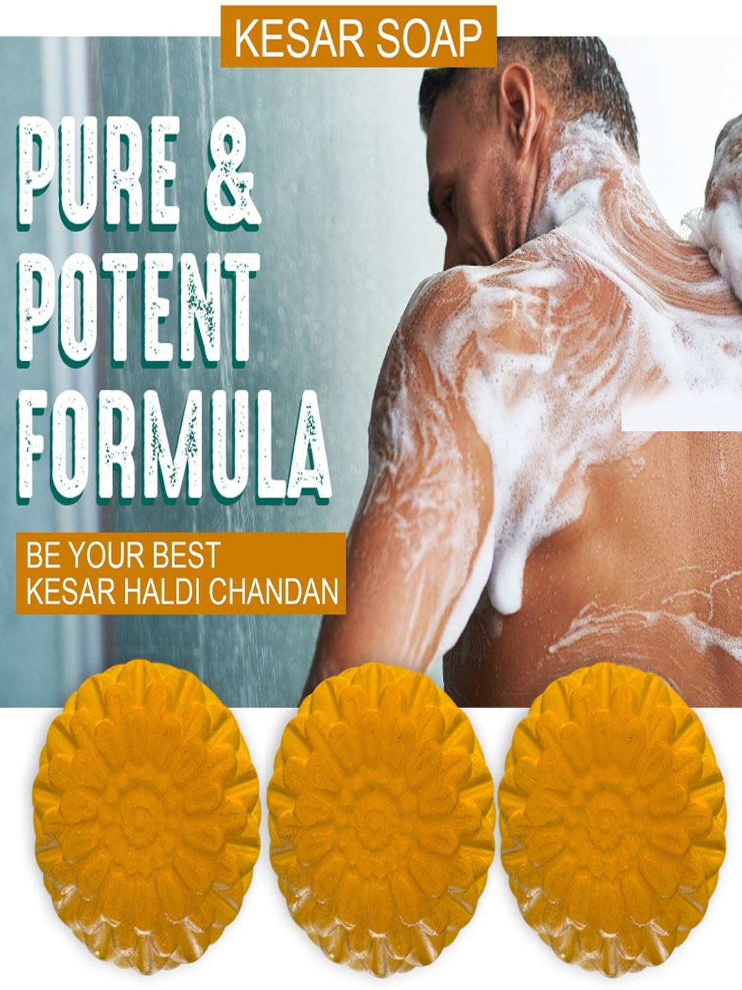 GROOVY Set Of 3 Apple Aura Kesar Bathing Bar- 100 g Each