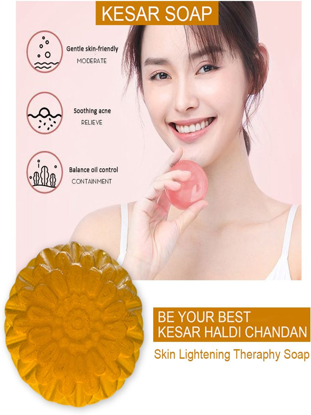 GROOVY Set Of 2 Peanut Passion Kesar Bath Soap - 100 g Each