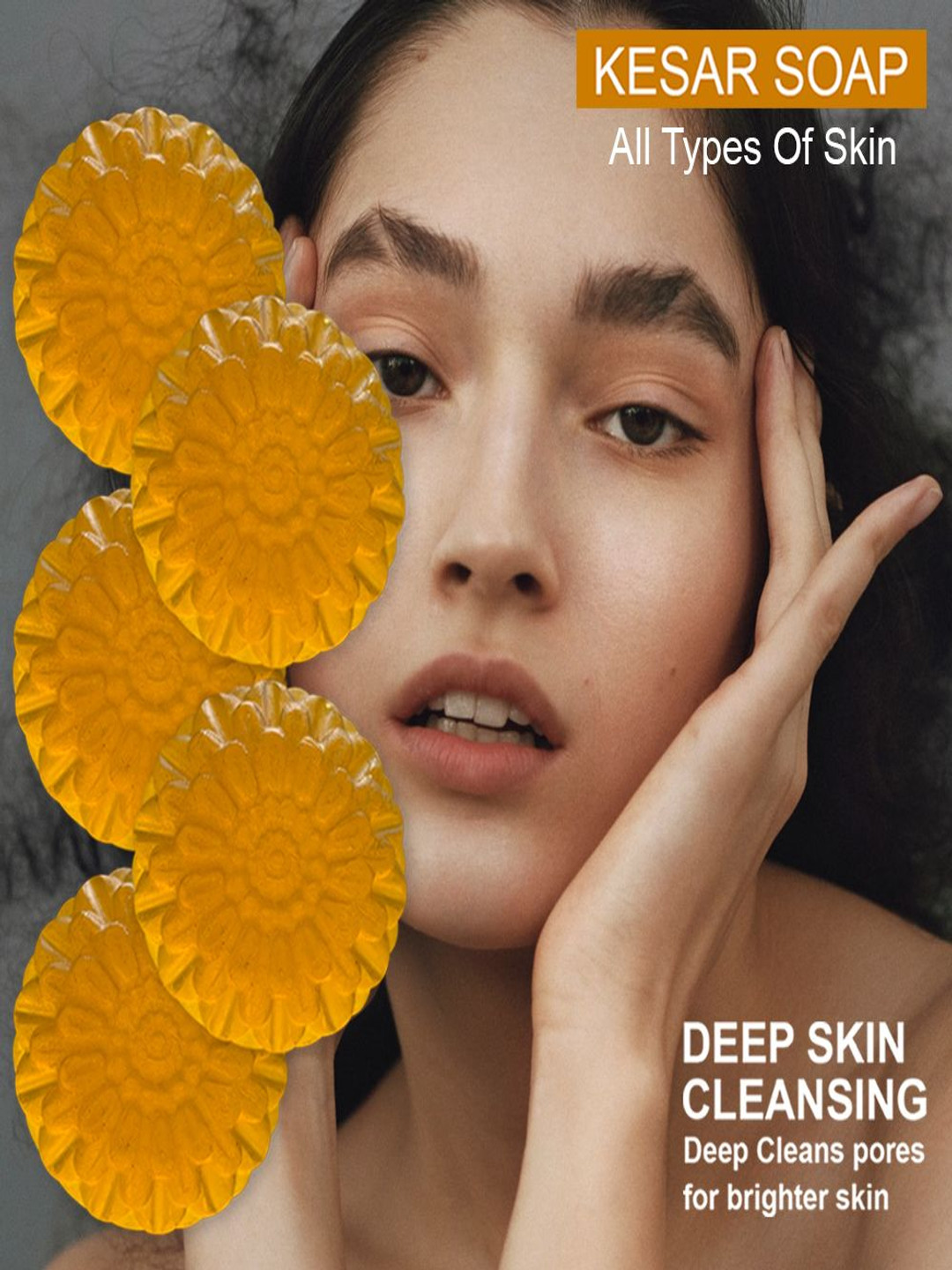 GROOVY Set Of 5 Hibiscus Hype Kesar Bath Soap - 100 g Each