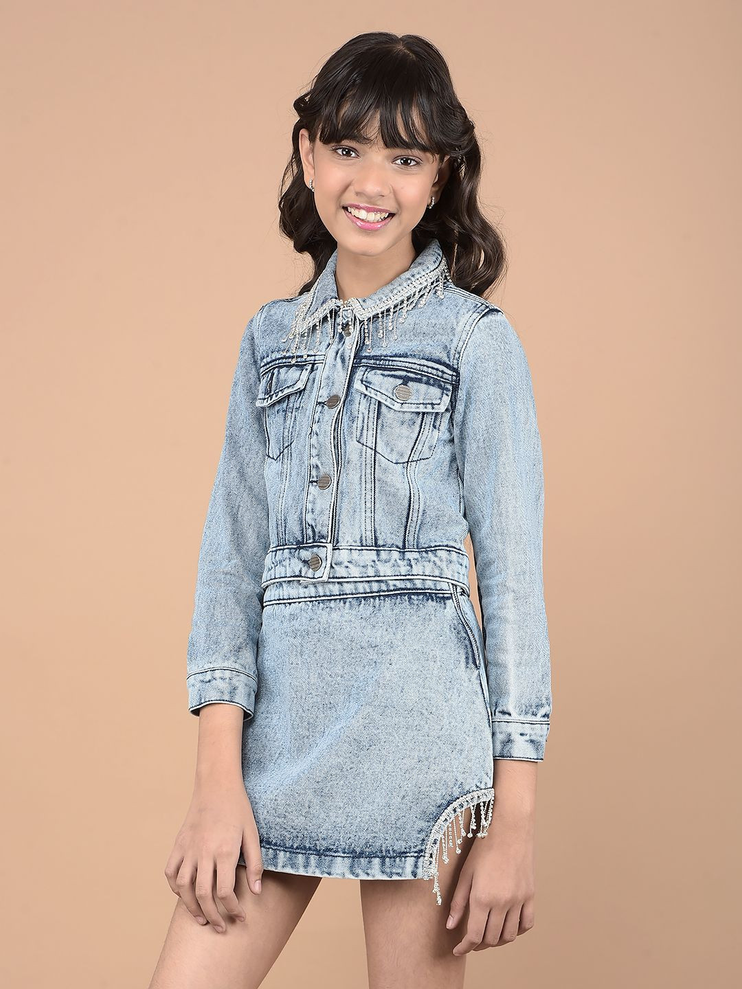 Crimsoune Club Girls Coat With Skirt Clothing Set