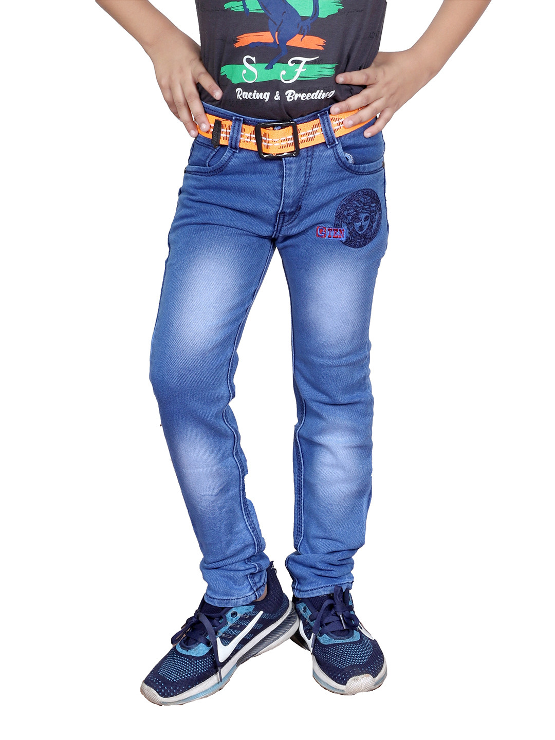 KUNDAN Boys Regular Fit Light Fade Stretchable Jeans