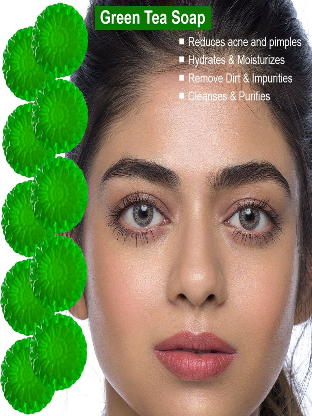 GROOVY Set Of 10 Green Tea Bathing Bar - 100 g Each