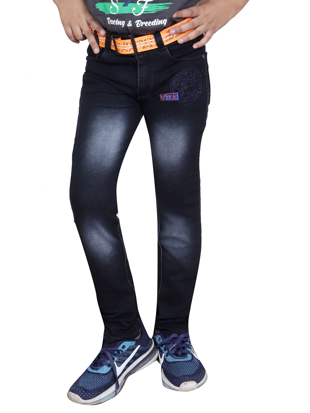 KUNDAN Boys Light Fade Mid-Rise Stretchable Jeans