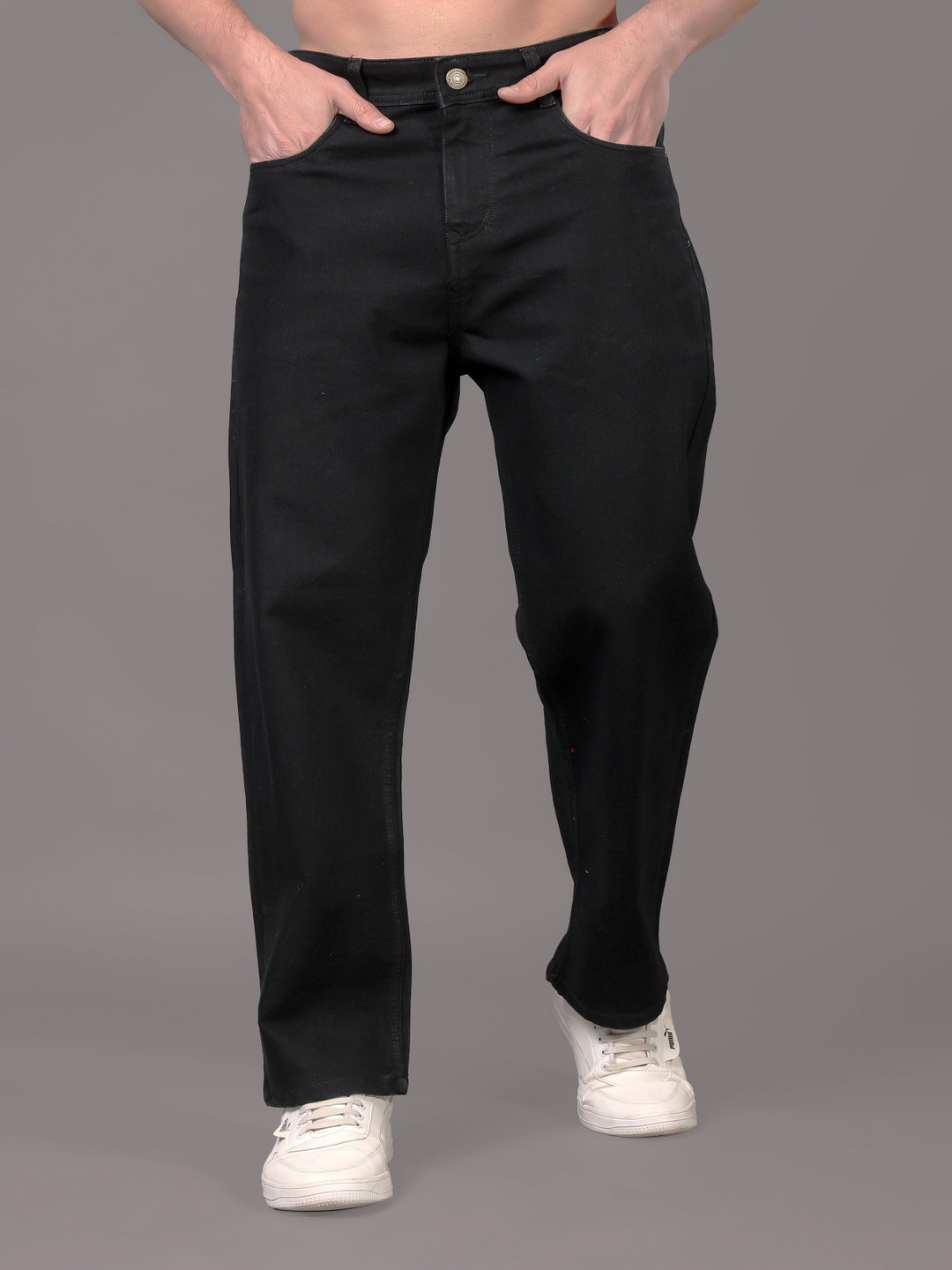 ZAYSH Men Clean Look Loose Fit Baggy Jeans