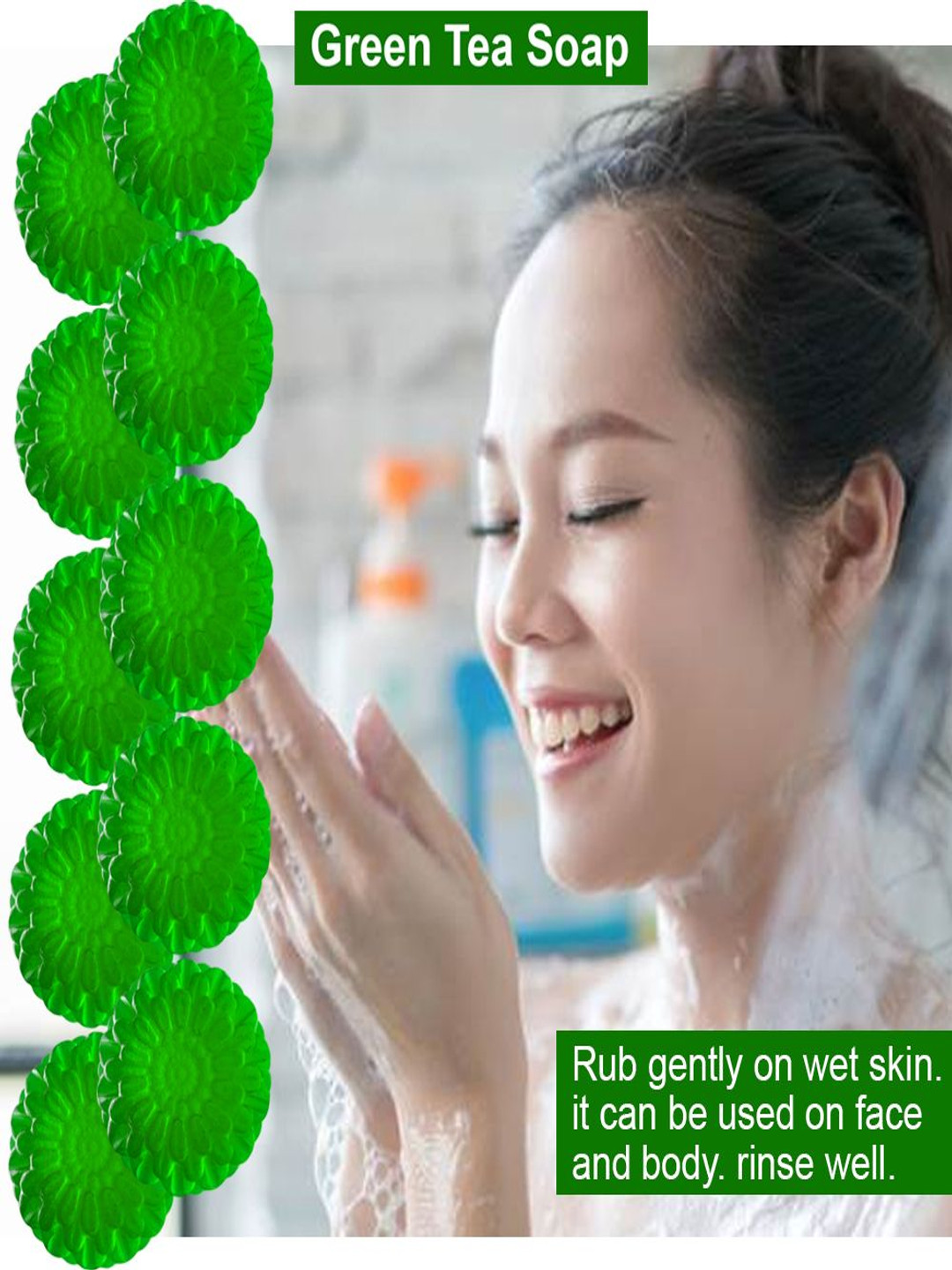 GROOVY Set Of 10 Pistachio Power Green Tea Bar - 100 g Each