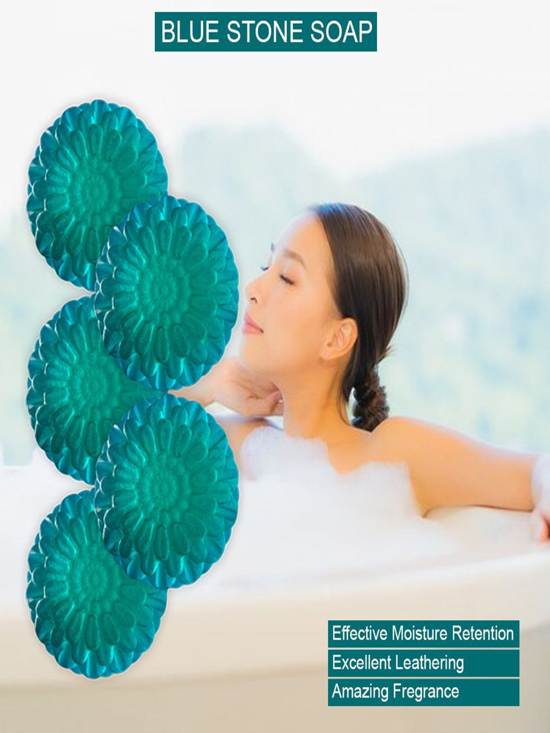 GROOVY Set Of 5 Melon Madness Blue Stone Bathing Bar- 100 g Each