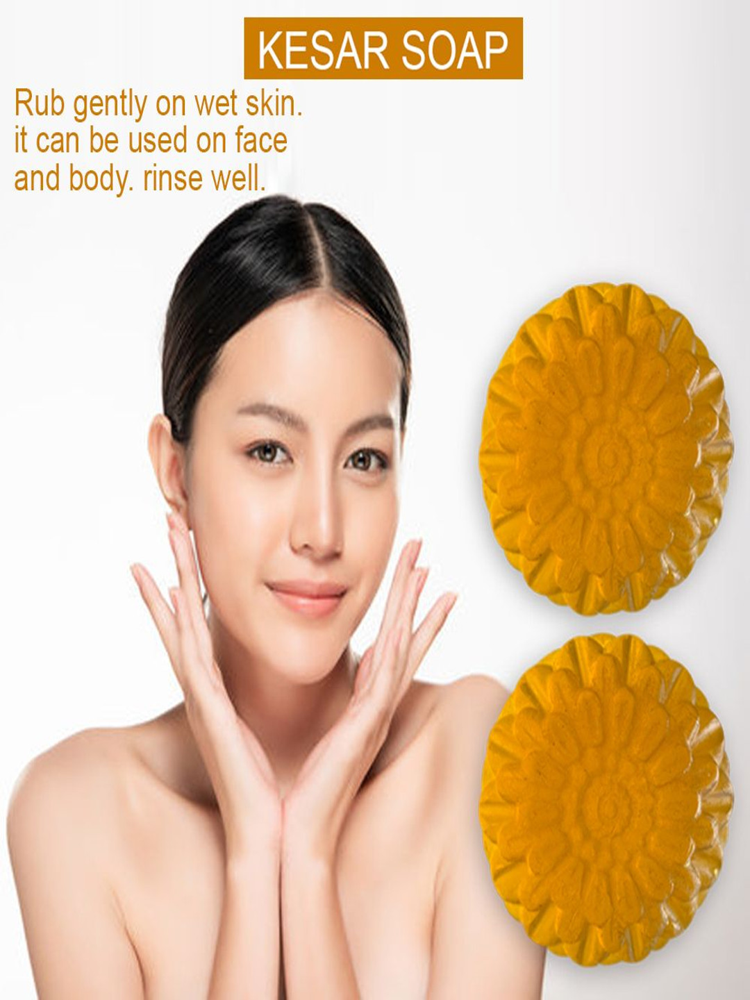 GROOVY Set Of 2 Peach Perfection Kesar Bathing Bar - 100 g Each