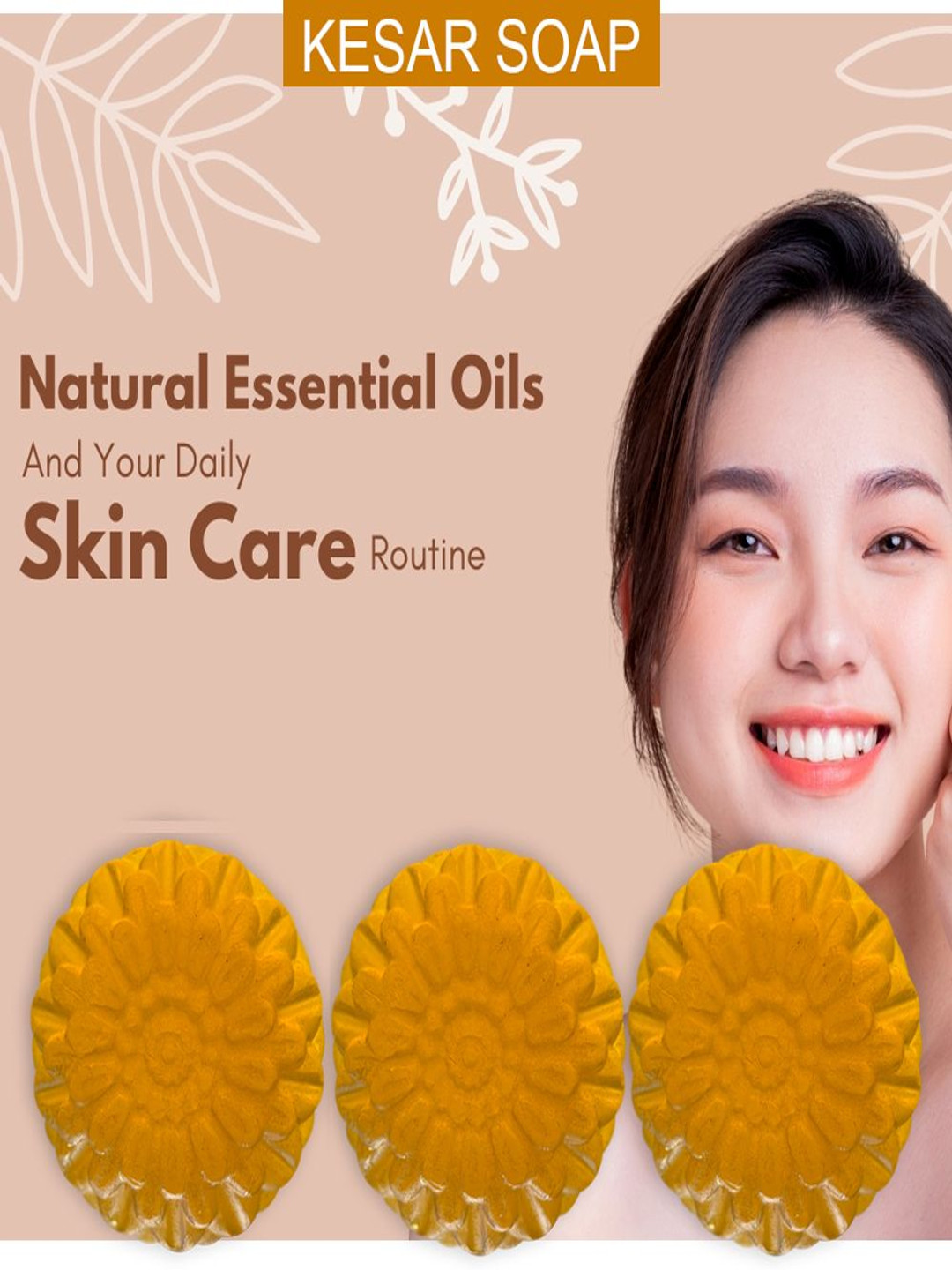 GROOVY Set Of 3 Cherry Cheer Kesar Bathing Bar - 100 g Each