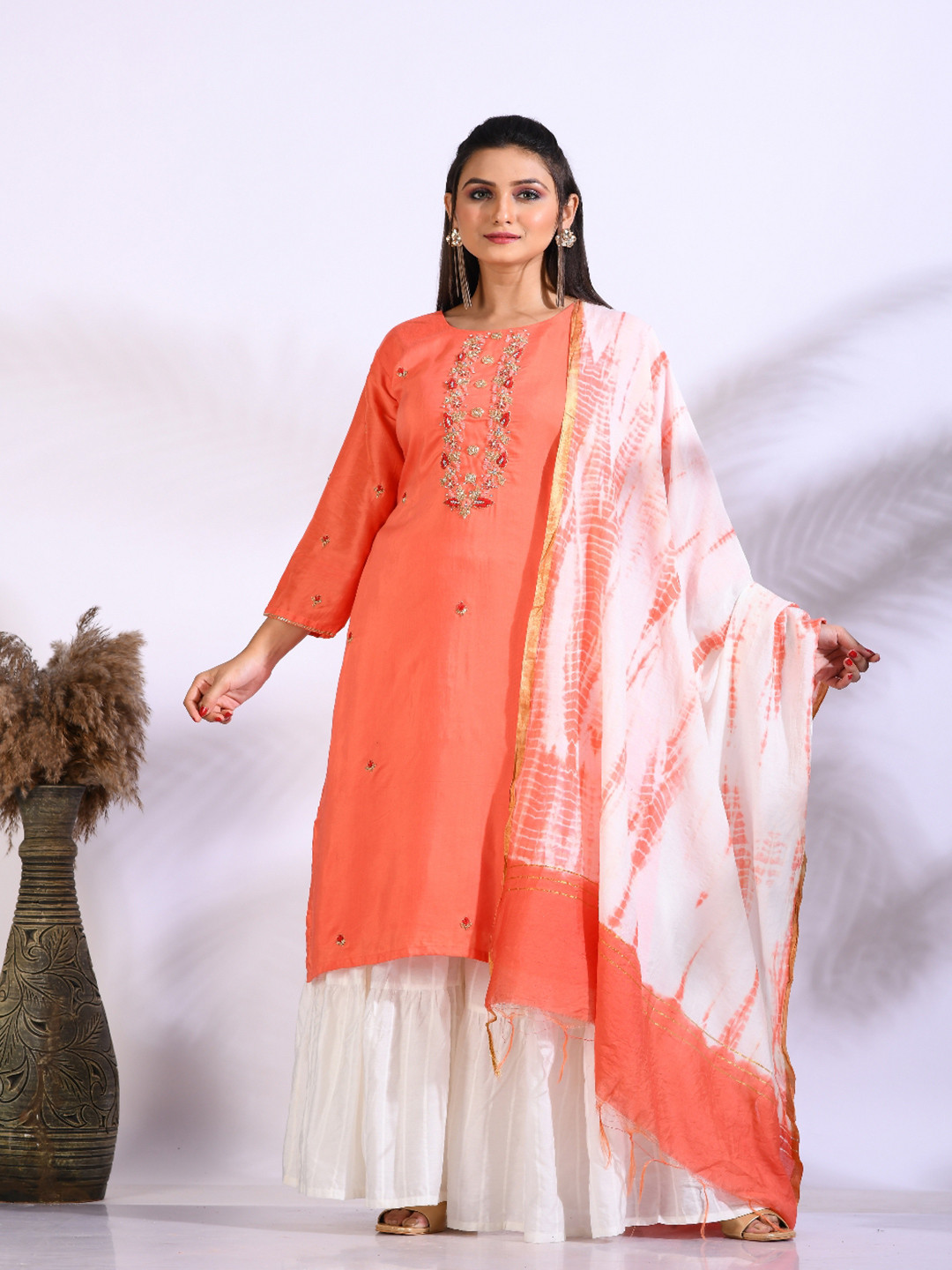 Morchari Embroidered Kurta With Palazzo Set