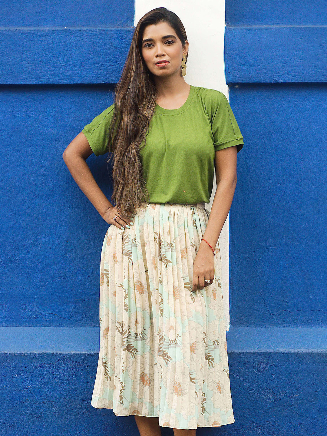 SALT ATTIRE Printed Pleated Skirts