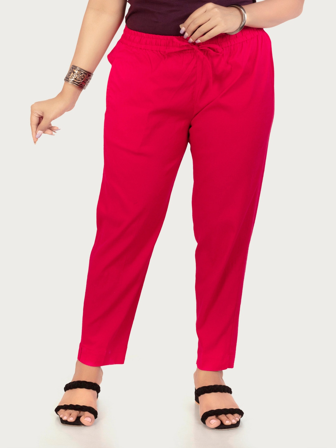 COTTON CULTURE Women Solid Regular Fit Relaxed Trousers
