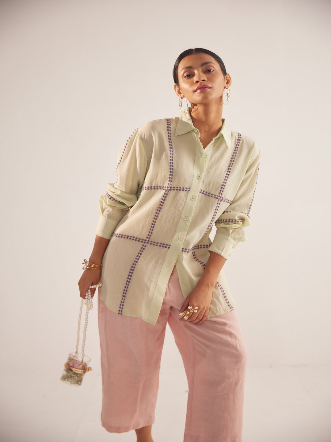 Western Era Checked Cotton Shirt Style Top