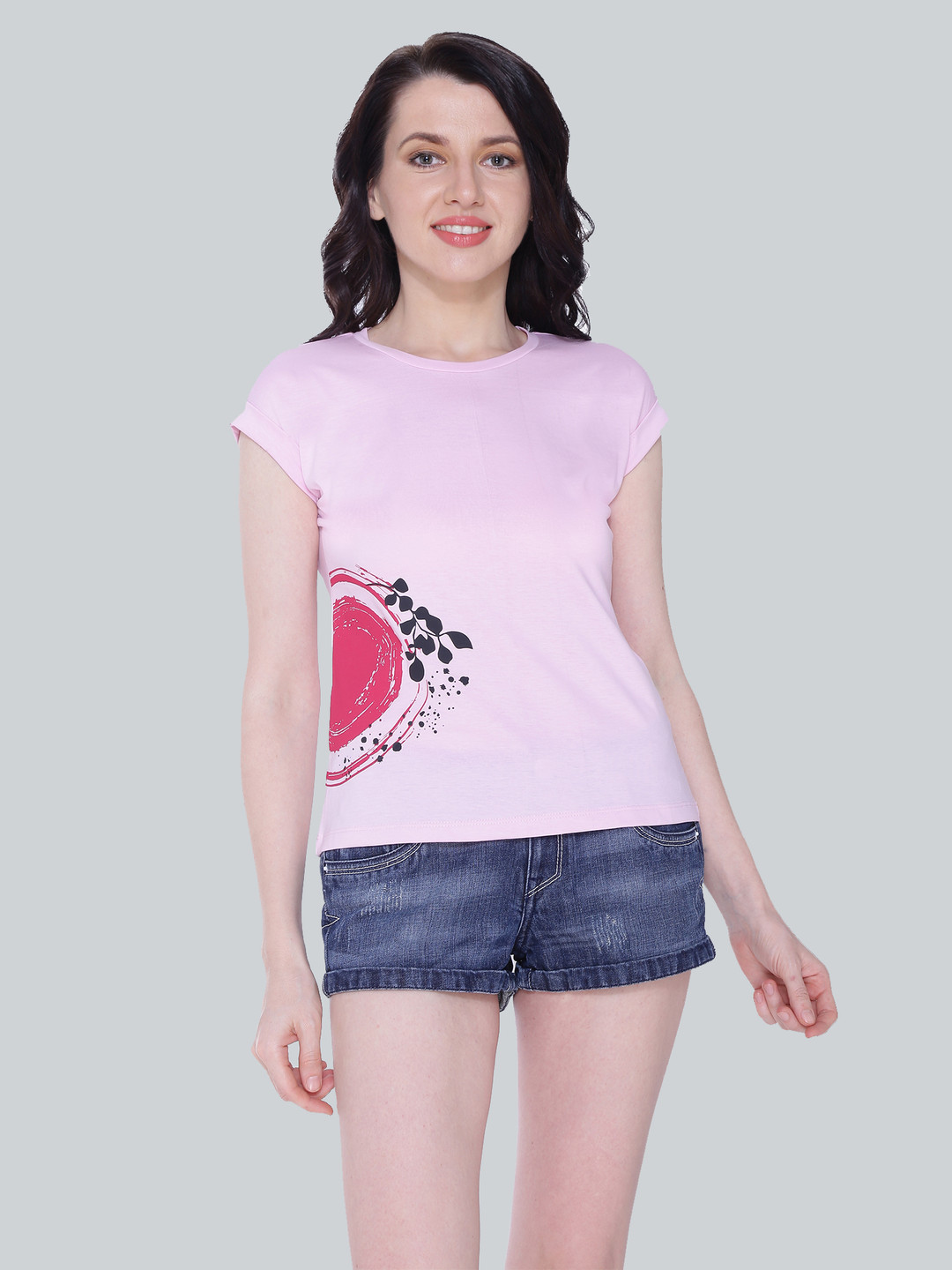 Autumn Hues Comfort Floral Opaque Casual T-Shirt