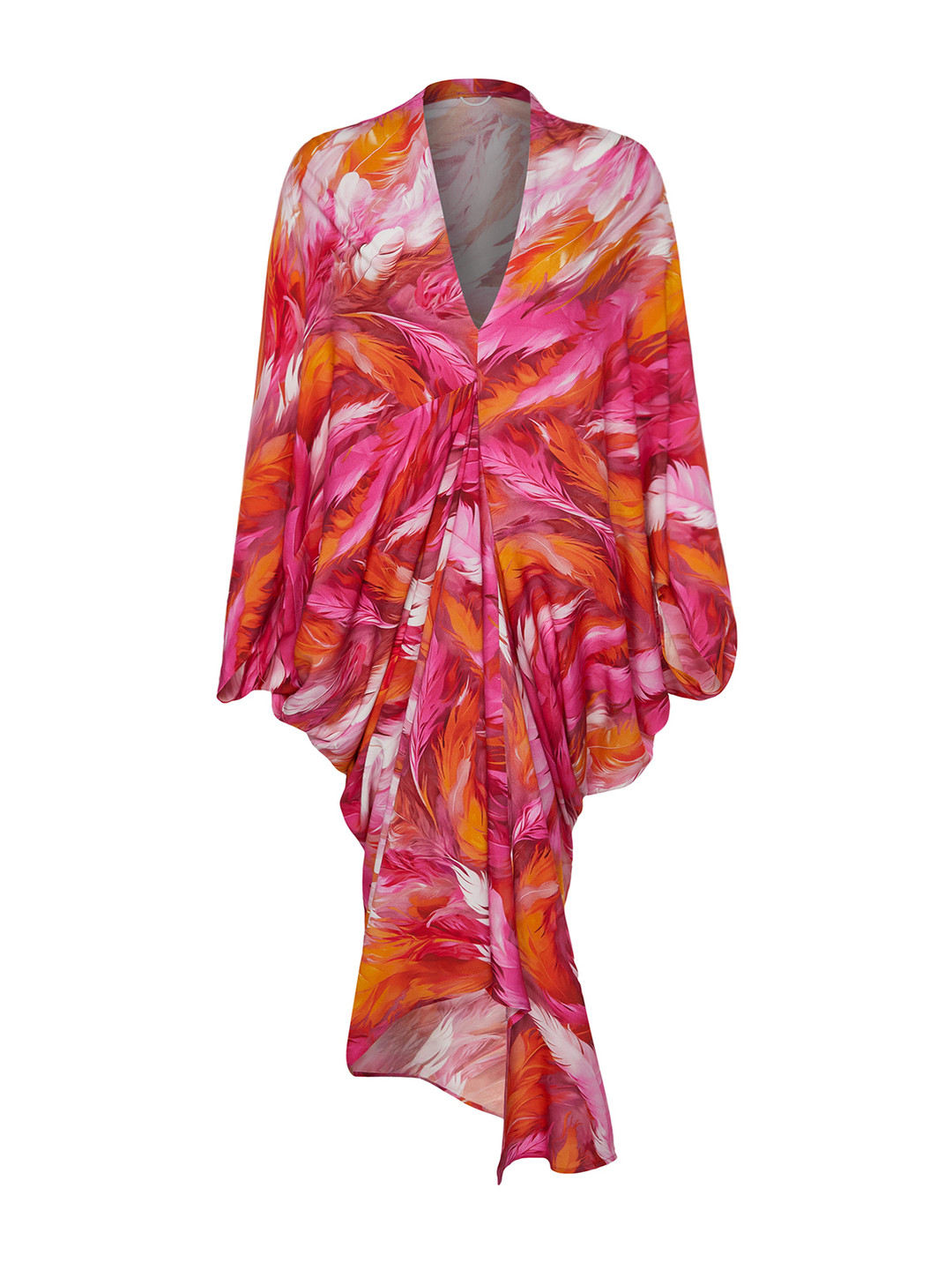 Trendyol Printed V-Neck Kaftan Dress