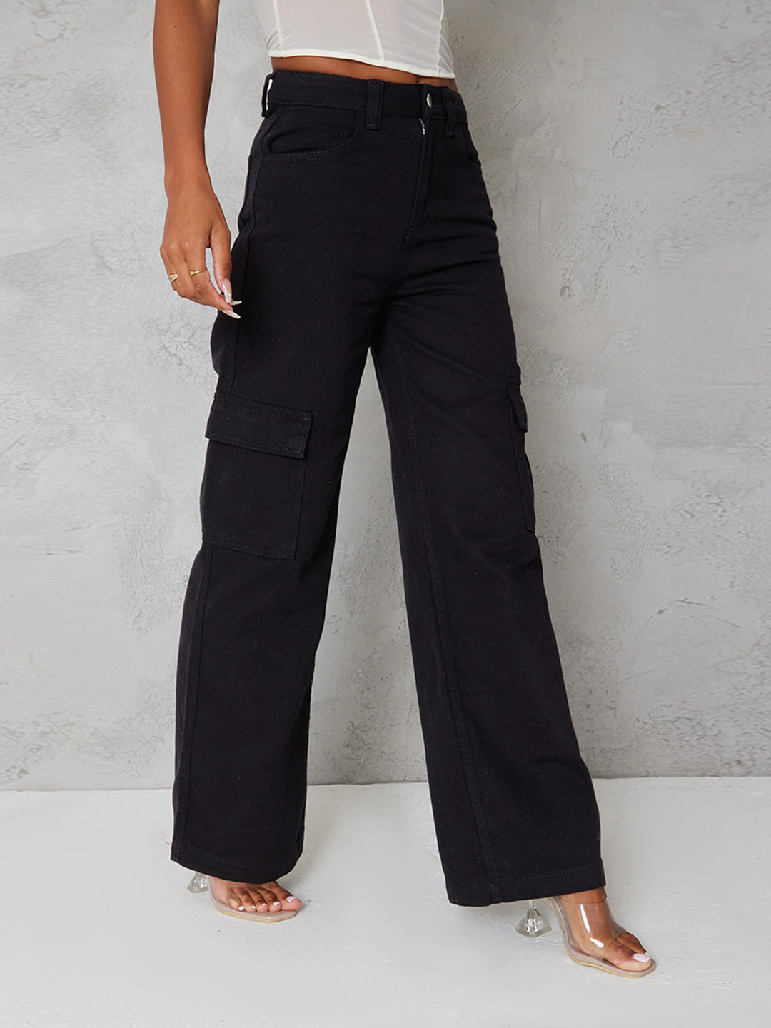 MASTERLY WEFT Women Super Relaxed Fit High-Rise Stretchable Jeans