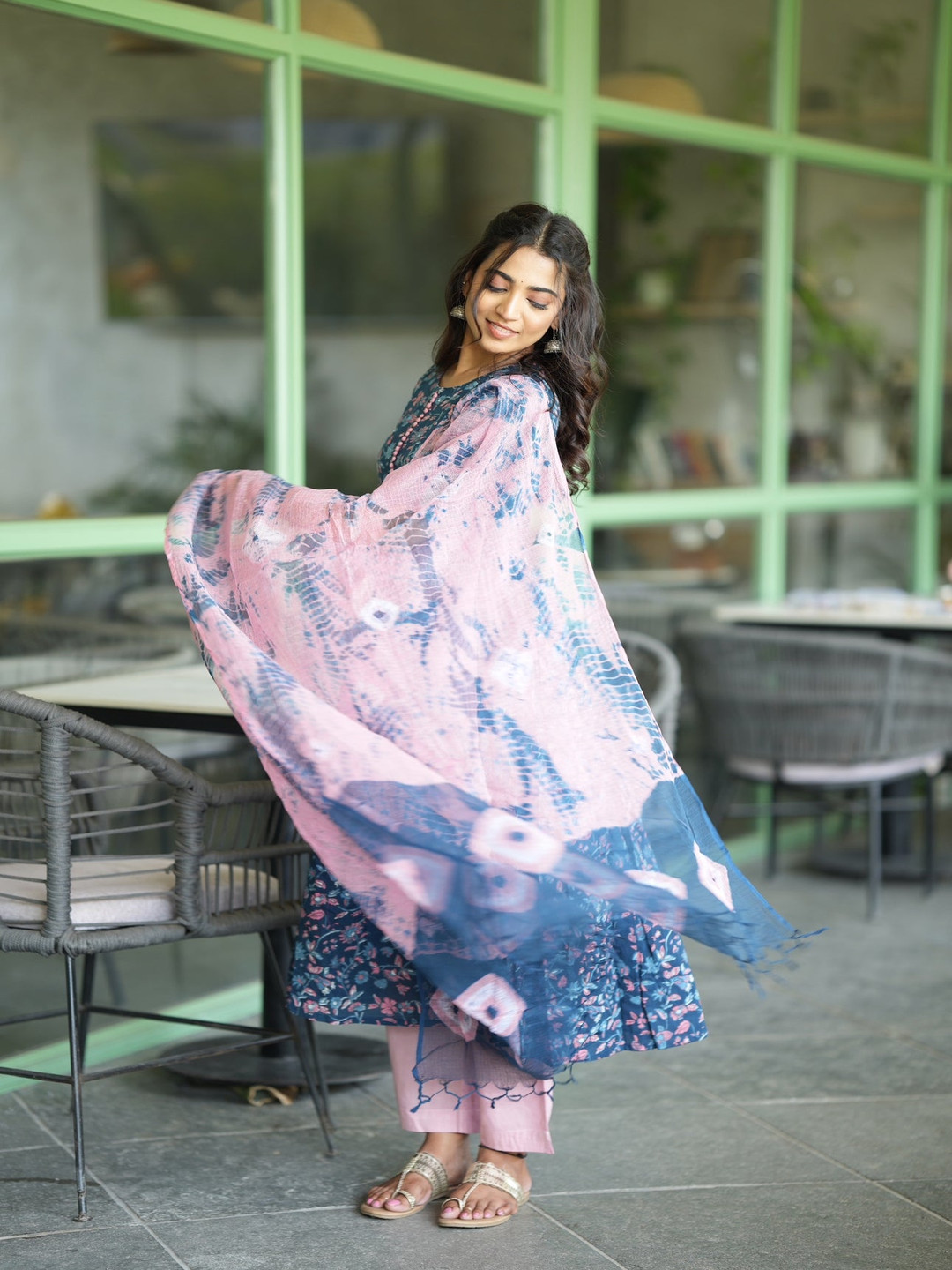 Anni Designer Floral Printed Kurta with Trousers & Dupatta
