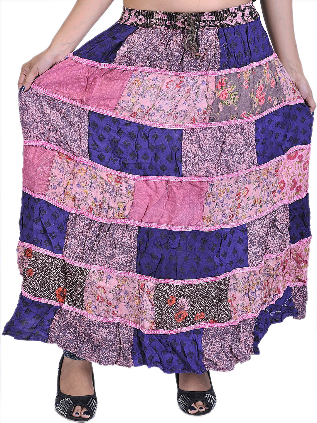 Exotic India Printed Boho Maxi Skirts