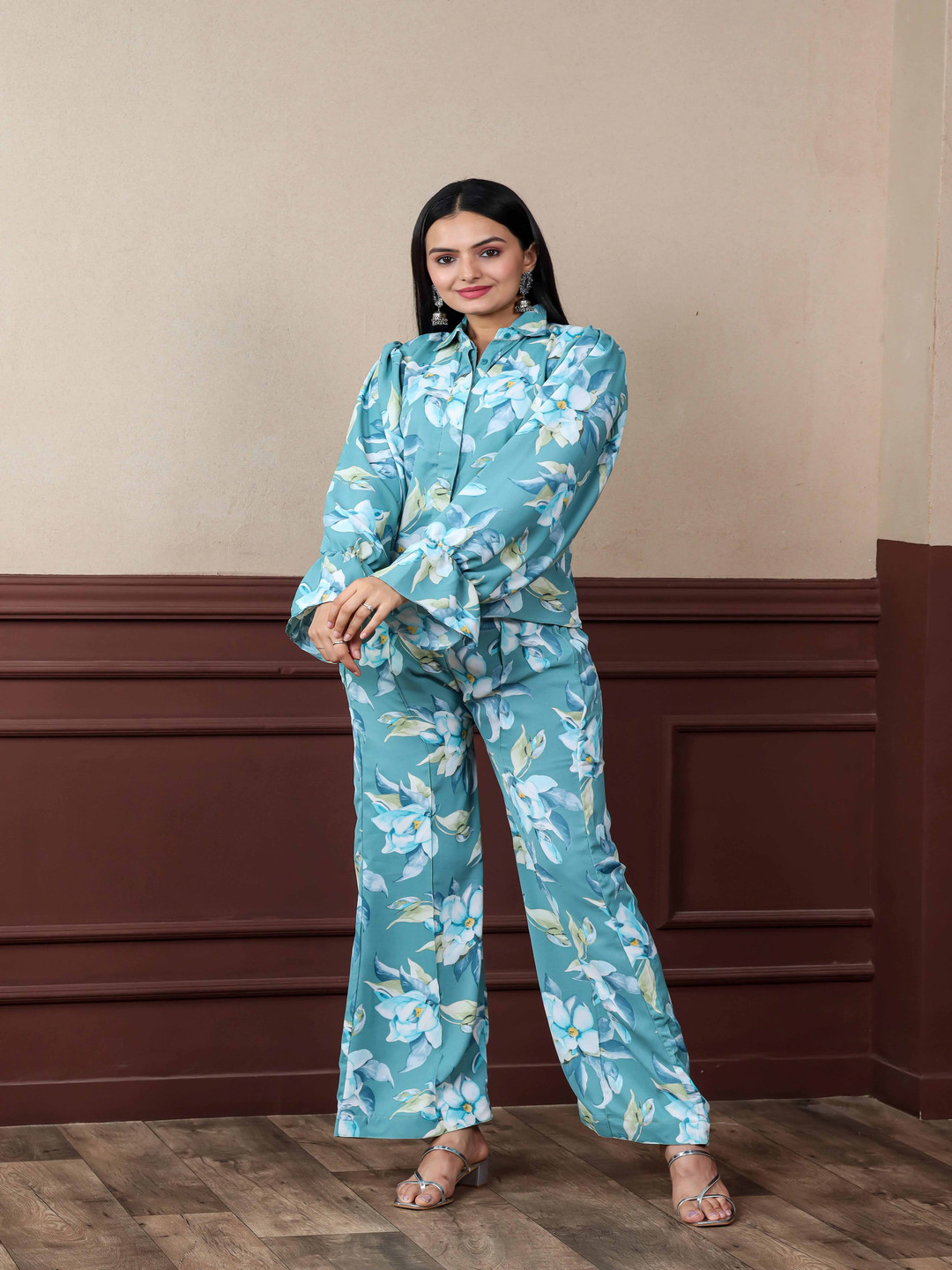 Vidraa Western Store Printed Shirt With Palazzo Co-Ords