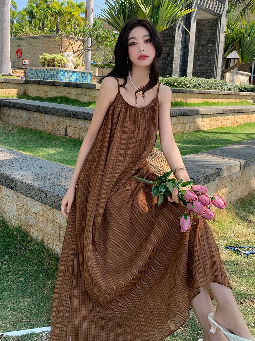 JC Mode Striped Sleeveless Maxi Dress