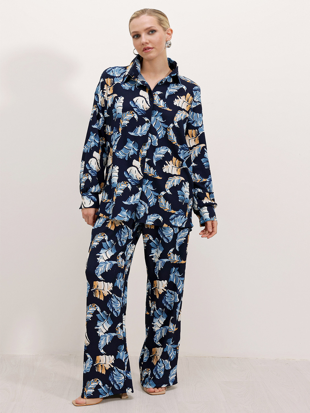 BIGDART Tropical Printed Long Sleeves Shirt & Trousers