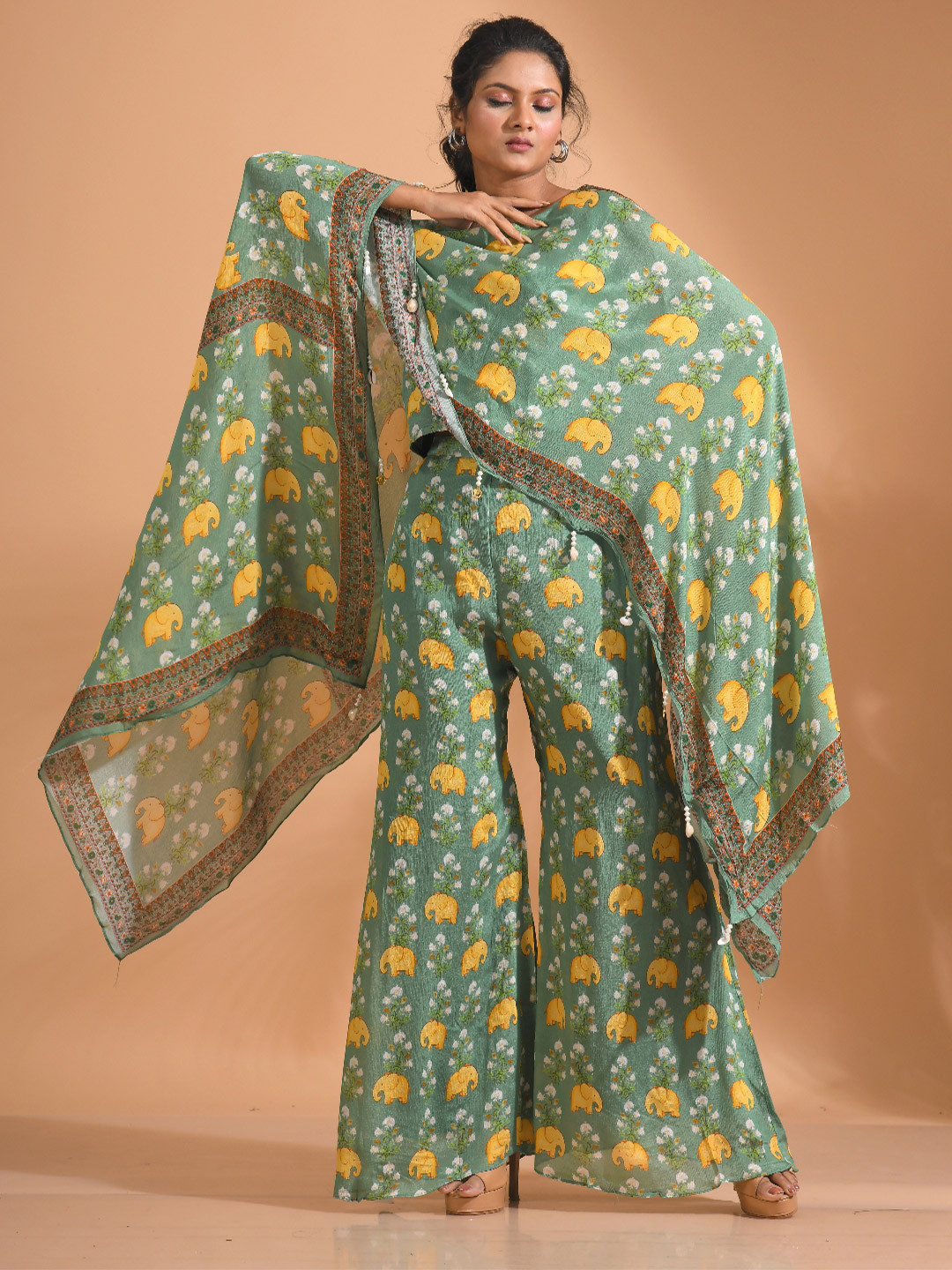 Morchari Printed Round Neck Top & Palazzo Co-Ords